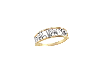 Two Tone Plated Elephant Ring